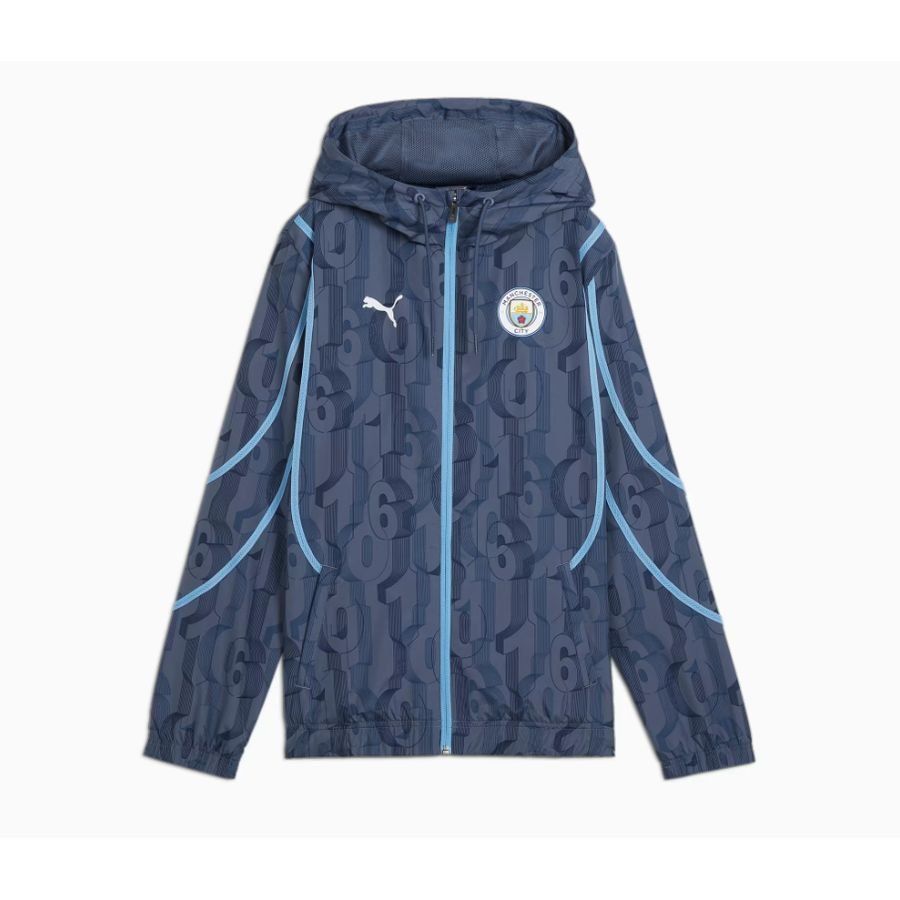 Manchester City Jacket Pre Match Woven Anthem - Inky Blue/Team Light Blue Women-SoccerKits Hub | Buy Soccer Jerseys Online